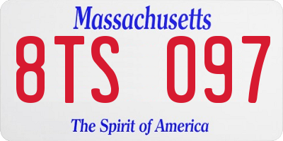 MA license plate 8TS097