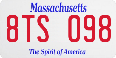 MA license plate 8TS098