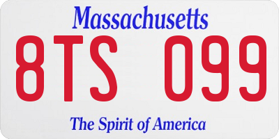 MA license plate 8TS099