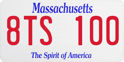 MA license plate 8TS100