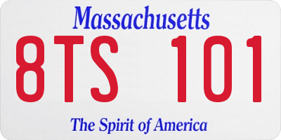 MA license plate 8TS101
