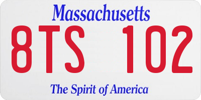 MA license plate 8TS102