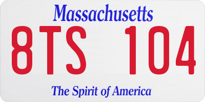 MA license plate 8TS104