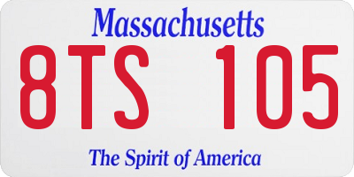 MA license plate 8TS105
