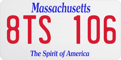 MA license plate 8TS106