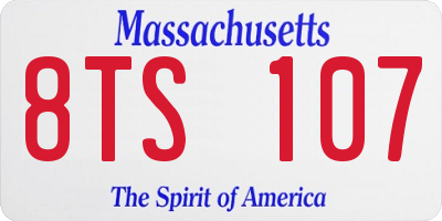 MA license plate 8TS107