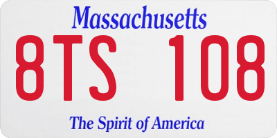 MA license plate 8TS108