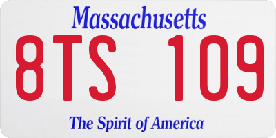 MA license plate 8TS109