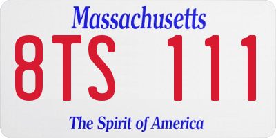 MA license plate 8TS111