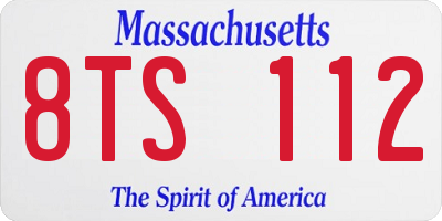 MA license plate 8TS112