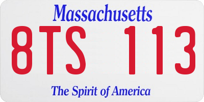 MA license plate 8TS113