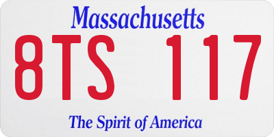 MA license plate 8TS117