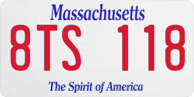 MA license plate 8TS118