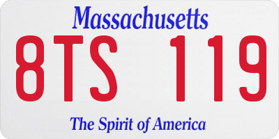 MA license plate 8TS119
