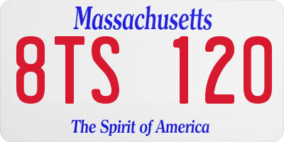MA license plate 8TS120
