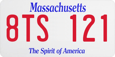 MA license plate 8TS121