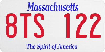 MA license plate 8TS122
