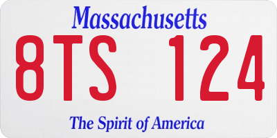 MA license plate 8TS124