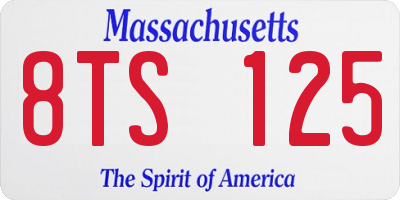 MA license plate 8TS125
