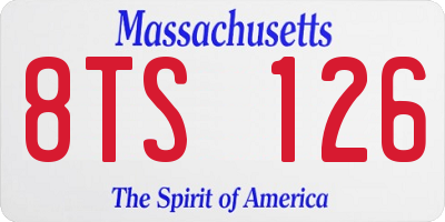 MA license plate 8TS126
