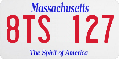 MA license plate 8TS127