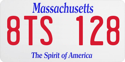 MA license plate 8TS128