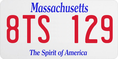 MA license plate 8TS129