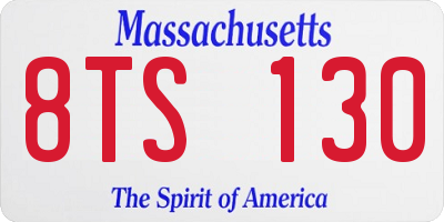 MA license plate 8TS130