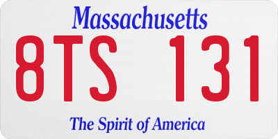 MA license plate 8TS131