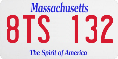 MA license plate 8TS132