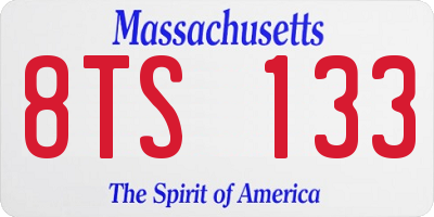 MA license plate 8TS133