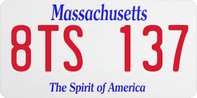 MA license plate 8TS137