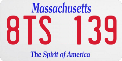 MA license plate 8TS139