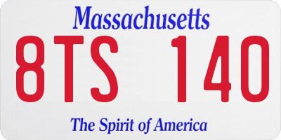 MA license plate 8TS140