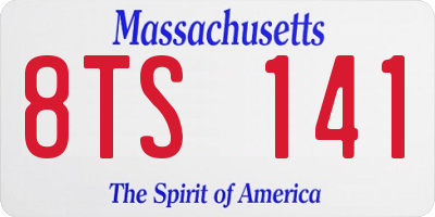 MA license plate 8TS141