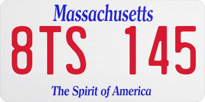 MA license plate 8TS145
