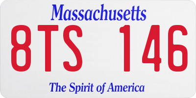 MA license plate 8TS146