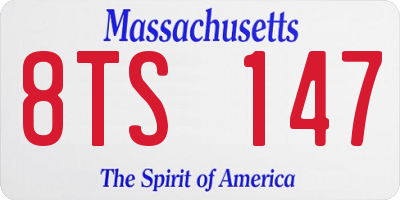 MA license plate 8TS147