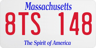 MA license plate 8TS148