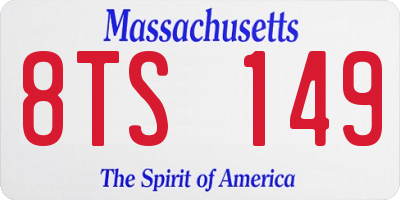 MA license plate 8TS149