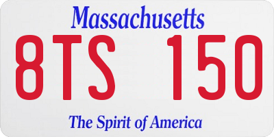 MA license plate 8TS150