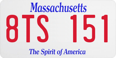 MA license plate 8TS151
