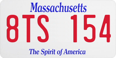 MA license plate 8TS154