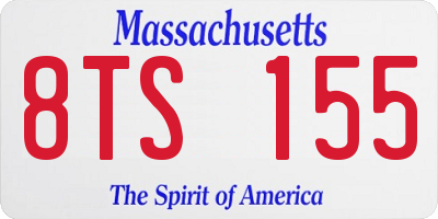 MA license plate 8TS155