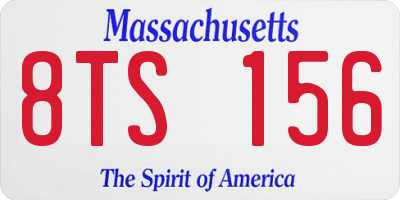 MA license plate 8TS156