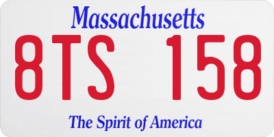 MA license plate 8TS158