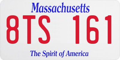 MA license plate 8TS161