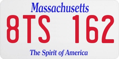 MA license plate 8TS162