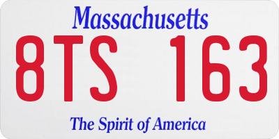 MA license plate 8TS163