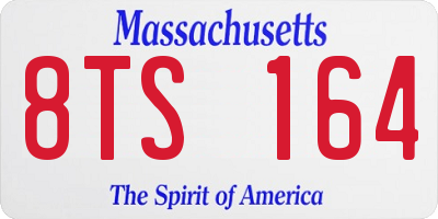 MA license plate 8TS164